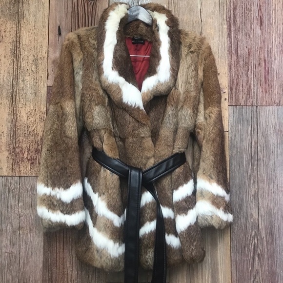 Vintage Jackets & Blazers - Vintage Rabbit Fur Jacket XS